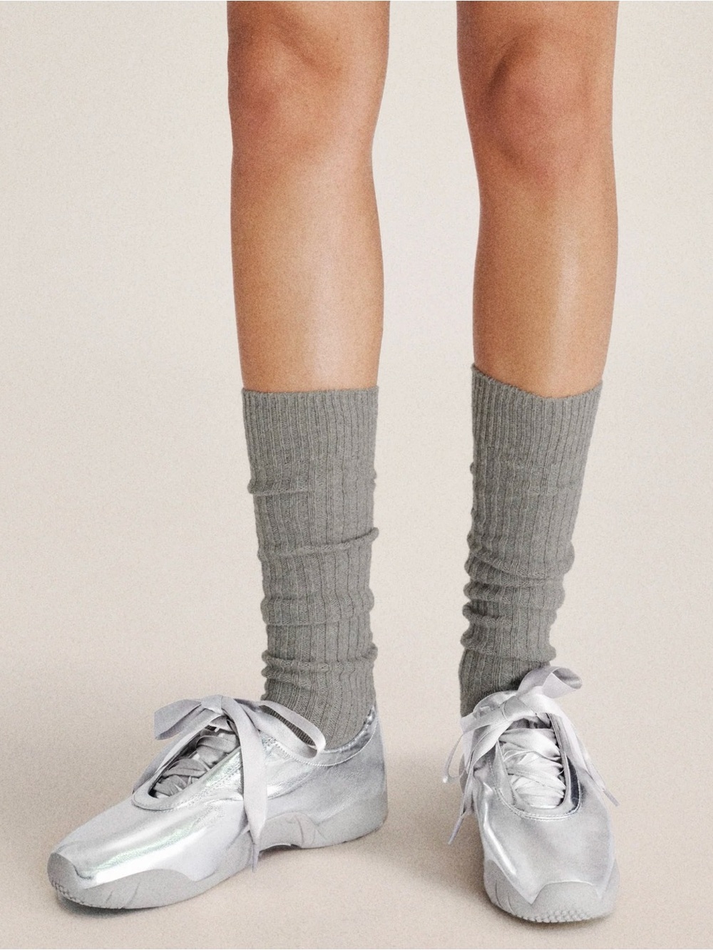JW Pei Flavia Lace-up Silver Ballerina Sneakers, women’s size EU 38